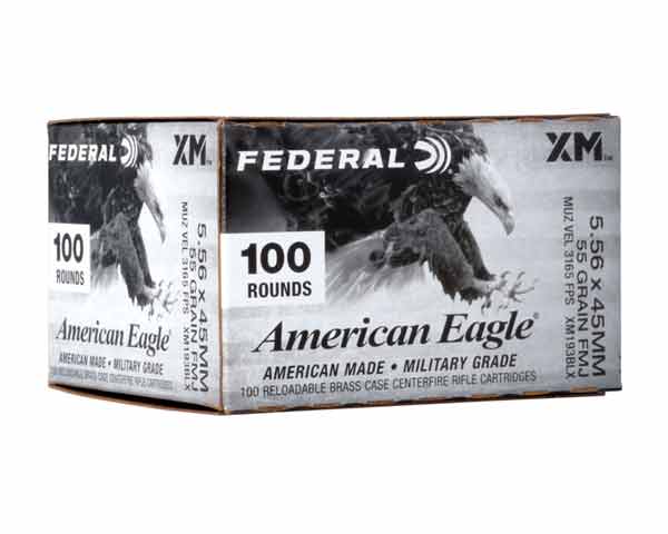 Federal AE 5.56 (5.56x45mm) FMJ XM193BLX (500 Rounds/Stripper Clips)