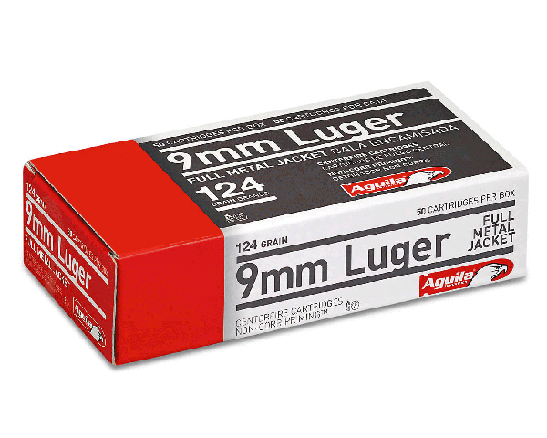 Aguila 9mm Luger 124 Grain FMJ (1000 Round Case)