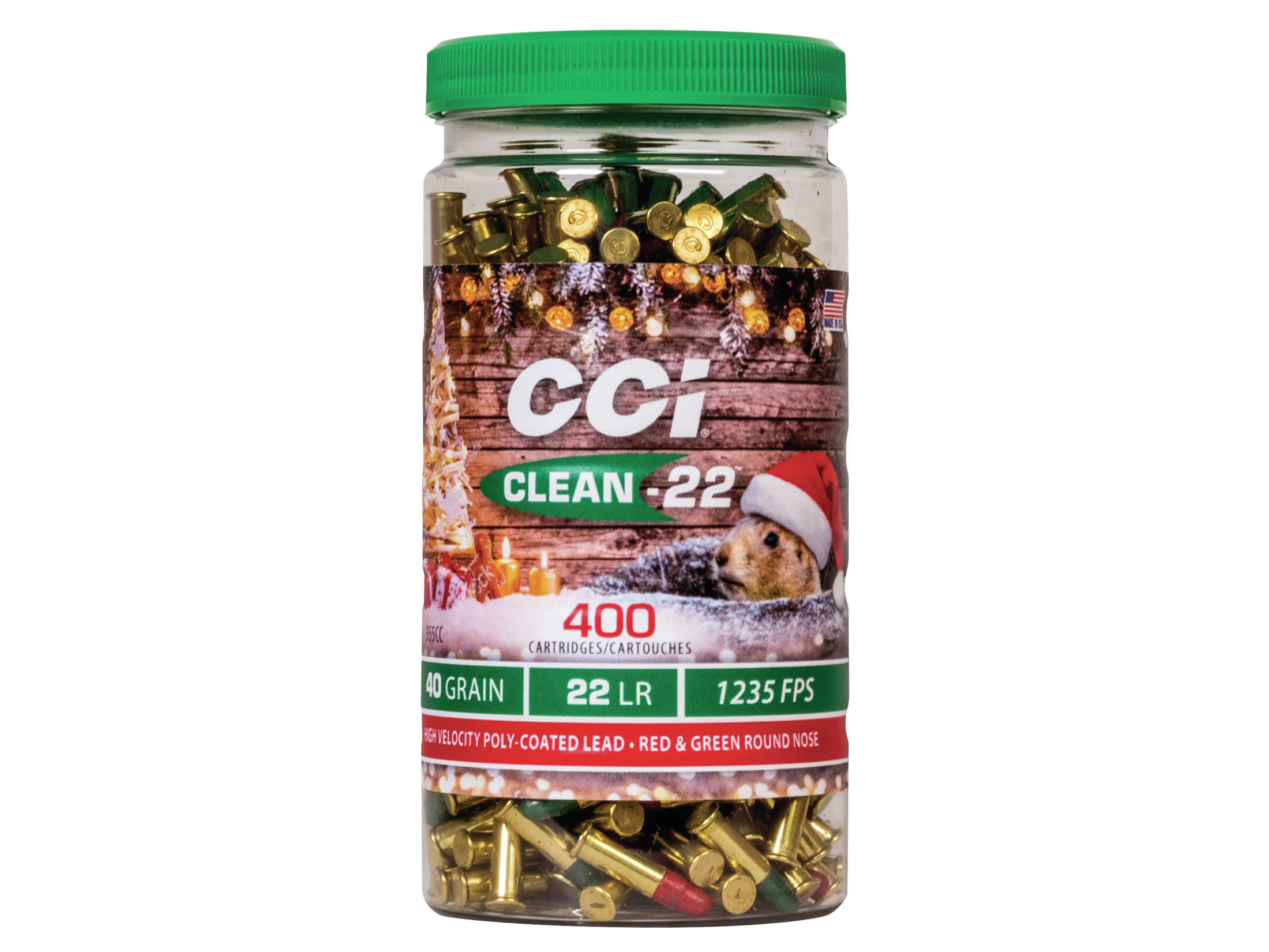 CCI .22 LR High Velocity 40 Grain Christmas Red and Green Coated (400 Rounds)