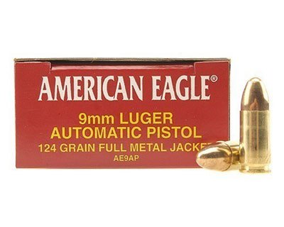 Federal 124 Grain 9MM FMJ AE9AP (1,000 round case) - Click Image to Close
